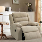 Fauteuil inclinable manuel en coton beige / gris foncé / gris, simple