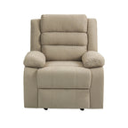 Fauteuil inclinable manuel en coton beige / gris foncé / gris, simple