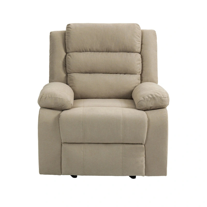 Fauteuil inclinable manuel en coton beige / gris foncé / gris, simple