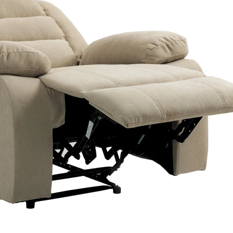 Fauteuil inclinable manuel en coton beige / gris foncé / gris, simple