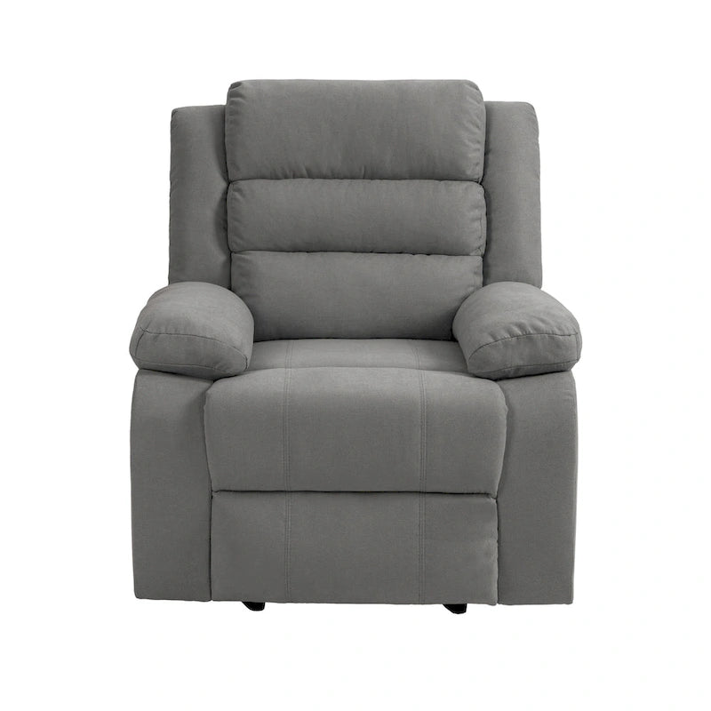 Fauteuil inclinable manuel en coton beige / gris foncé / gris, simple