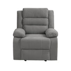 Fauteuil inclinable manuel en coton beige / gris foncé / gris, simple
