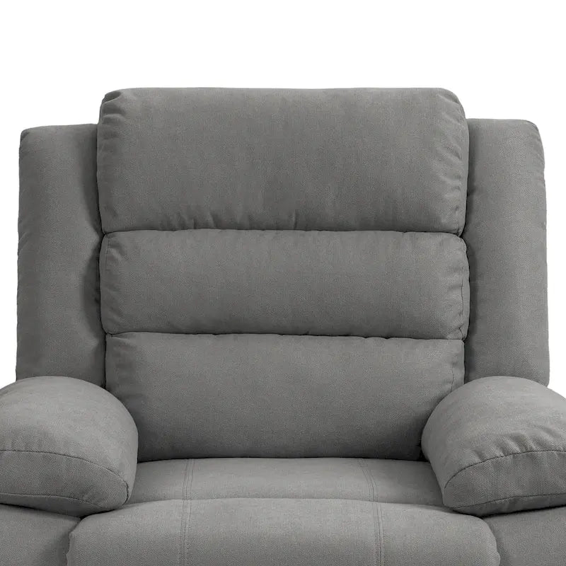 Fauteuil inclinable manuel en coton beige / gris foncé / gris, simple