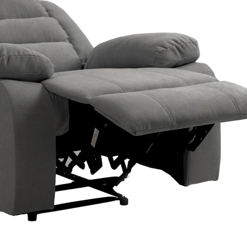 Fauteuil inclinable manuel en coton beige / gris foncé / gris, simple