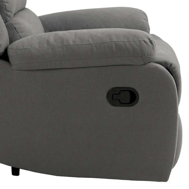 Fauteuil inclinable manuel en coton beige / gris foncé / gris, simple