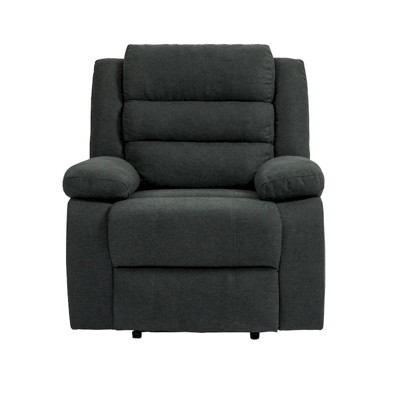 Fauteuil inclinable manuel en coton beige / gris foncé / gris, simple