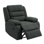 Fauteuil inclinable manuel en coton beige / gris foncé / gris, simple