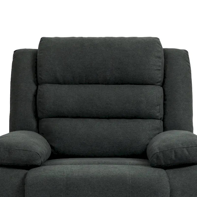 Fauteuil inclinable manuel en coton beige / gris foncé / gris, simple