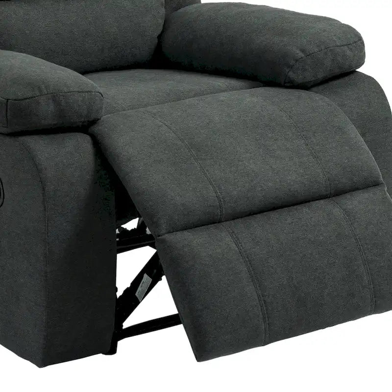 Fauteuil inclinable manuel en coton beige / gris foncé / gris, simple
