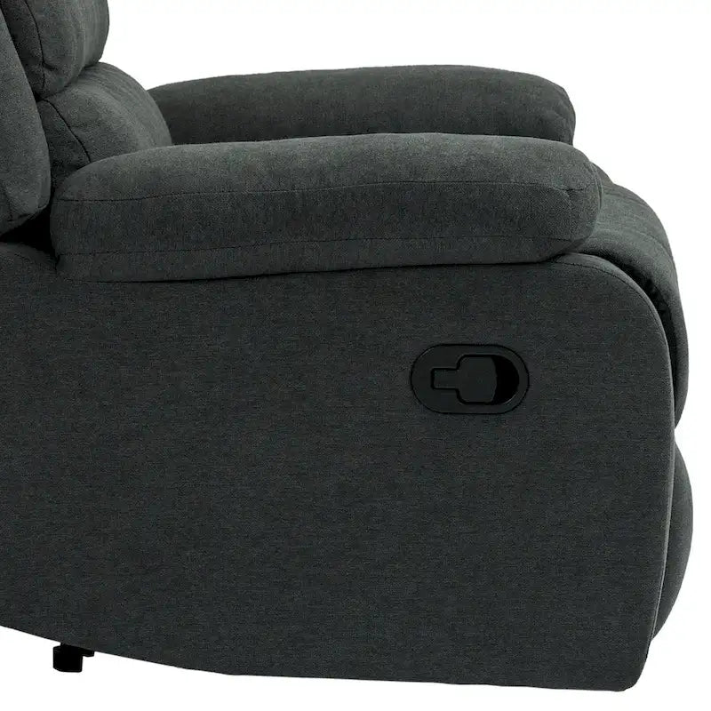 Fauteuil inclinable manuel en coton beige / gris foncé / gris, simple
