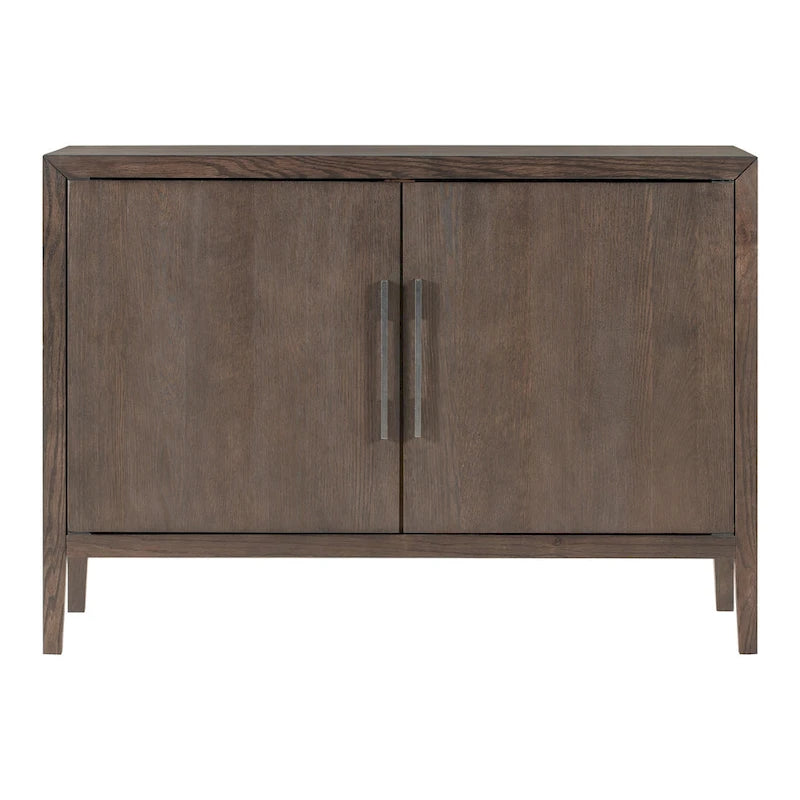 Buffet 2 portes noir/beige/expresso, cadre en bois avec étagère réglable
