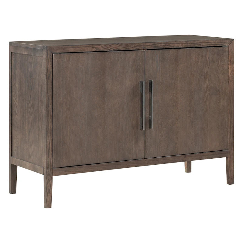 Buffet 2 portes noir/beige/expresso, cadre en bois avec étagère réglable