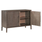 Buffet 2 portes noir/beige/expresso, cadre en bois avec étagère réglable