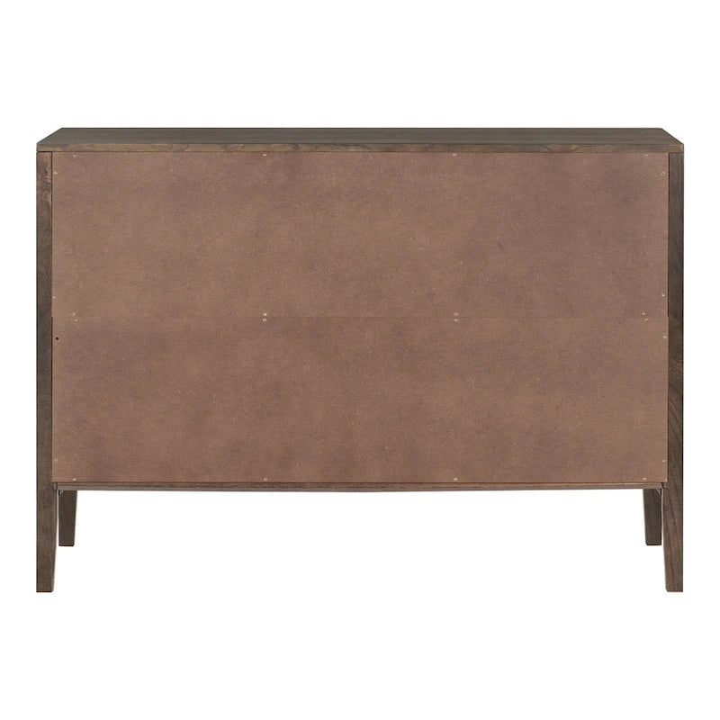 Buffet 2 portes noir/beige/expresso, cadre en bois avec étagère réglable