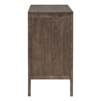 Buffet 2 portes noir/beige/expresso, cadre en bois avec étagère réglable