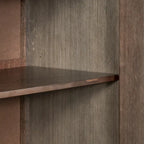 Buffet 2 portes noir/beige/expresso, cadre en bois avec étagère réglable