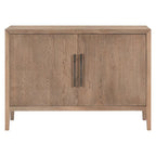 Buffet 2 portes noir/beige/expresso, cadre en bois avec étagère réglable