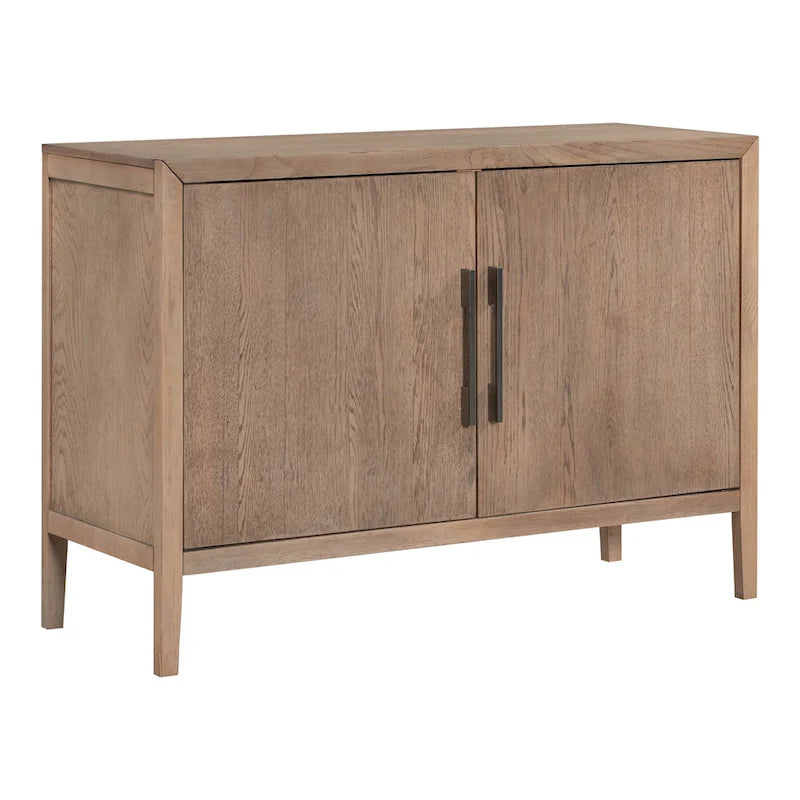 Buffet 2 portes noir/beige/expresso, cadre en bois avec étagère réglable
