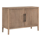 Buffet 2 portes noir/beige/expresso, cadre en bois avec étagère réglable