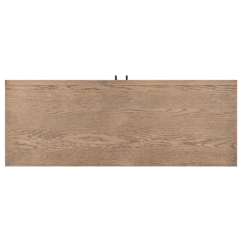 Buffet 2 portes noir/beige/expresso, cadre en bois avec étagère réglable