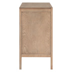 Buffet 2 portes noir/beige/expresso, cadre en bois avec étagère réglable