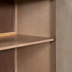 Buffet 2 portes noir/beige/expresso, cadre en bois avec étagère réglable