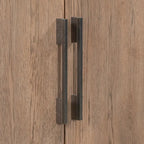 Buffet 2 portes noir/beige/expresso, cadre en bois avec étagère réglable