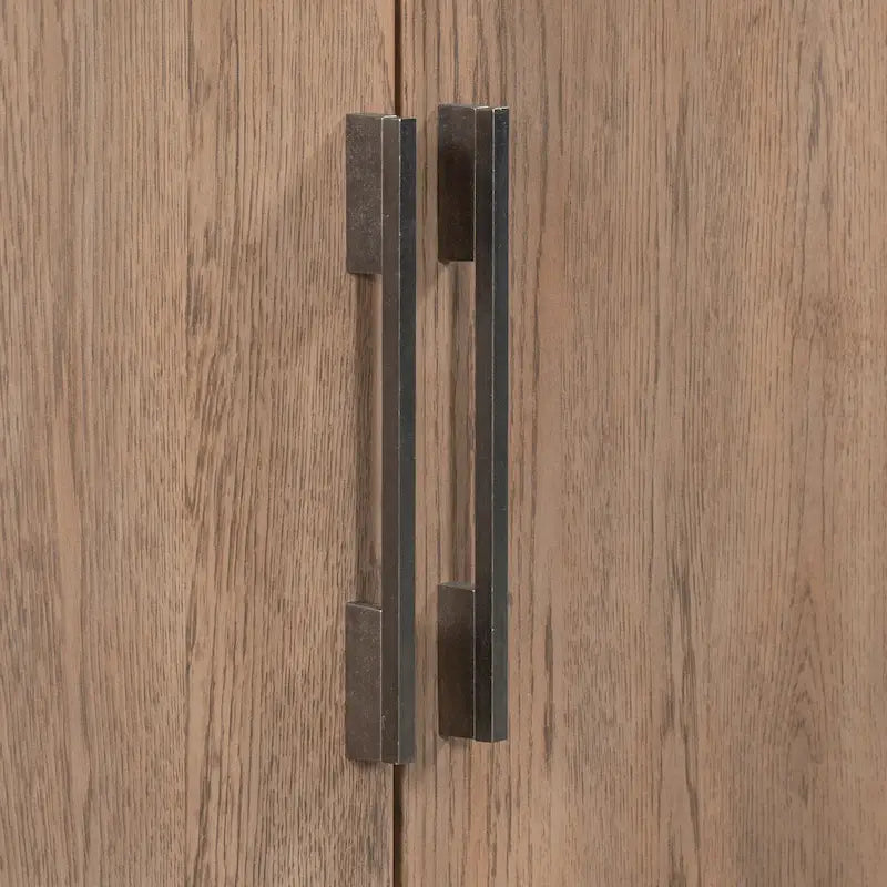 Buffet 2 portes noir/beige/expresso, cadre en bois avec étagère réglable