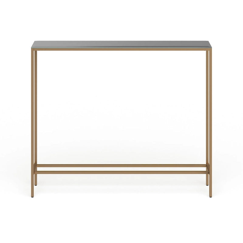 Console étroite or/noir/argent avec plateau miroir – Entrée 1 personne
