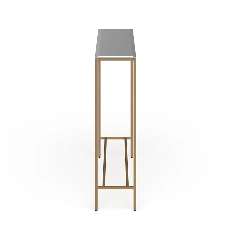 Console étroite or/noir/argent avec plateau miroir – Entrée 1 personne