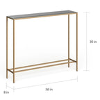 Console étroite or/noir/argent avec plateau miroir – Entrée 1 personne