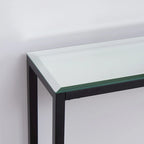 Console étroite or/noir/argent avec plateau miroir – Entrée 1 personne