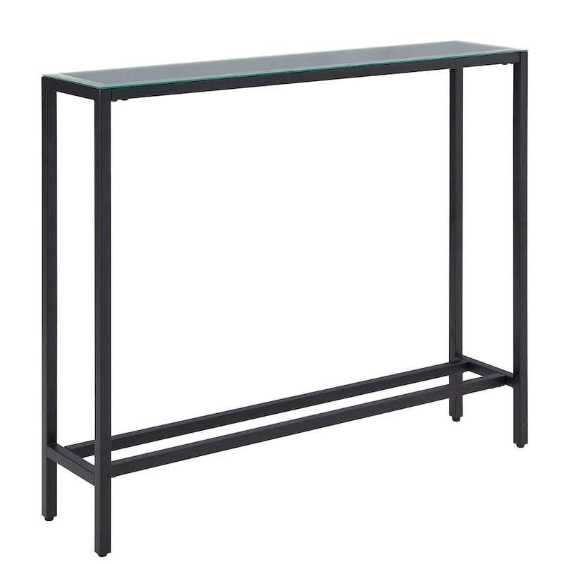 Console étroite or/noir/argent avec plateau miroir – Entrée 1 personne