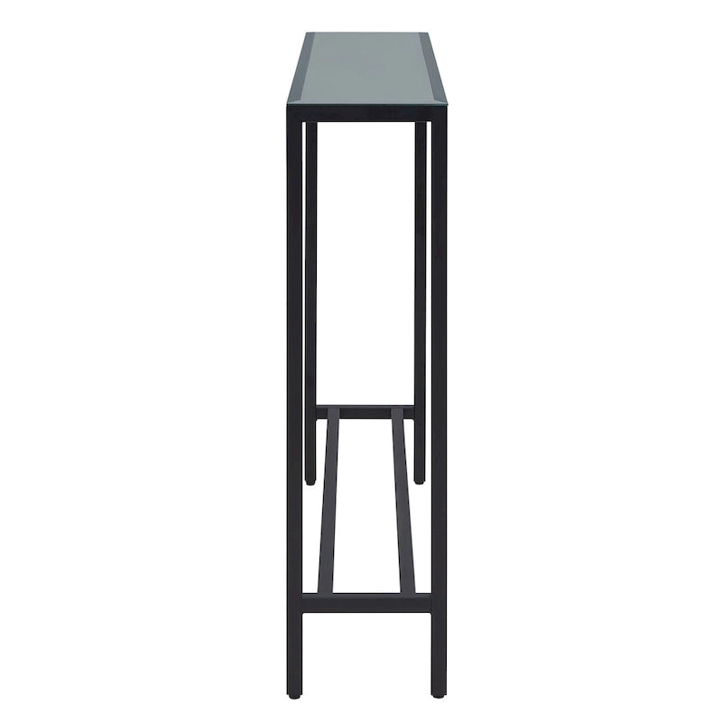 Console étroite or/noir/argent avec plateau miroir – Entrée 1 personne