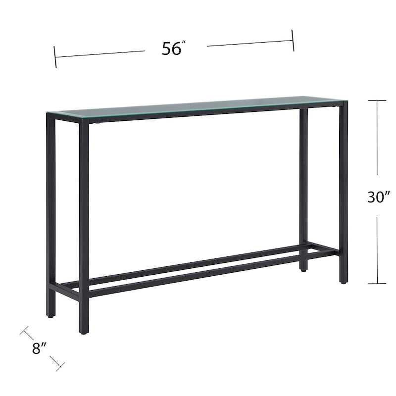 Console étroite or/noir/argent avec plateau miroir – Entrée 1 personne