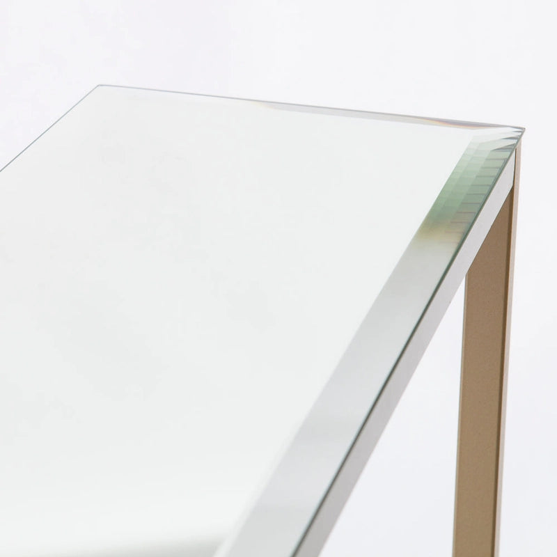 Console étroite or/noir/argent avec plateau miroir – Entrée 1 personne