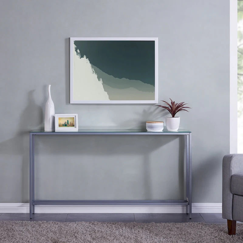 Console étroite or/noir/argent avec plateau miroir – Entrée 1 personne