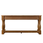 Marron/Bleu Rétro/Blanc Antique/Bleu Marine/Espresso – Table console mi-siècle de 160 cm, 3 tiroirs, assemblage par 1 personne