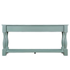 Marron/Bleu Rétro/Blanc Antique/Bleu Marine/Espresso – Table console mi-siècle de 160 cm, 3 tiroirs, assemblage par 1 personne