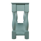 Marron/Bleu Rétro/Blanc Antique/Bleu Marine/Espresso – Table console mi-siècle de 160 cm, 3 tiroirs, assemblage par 1 personne