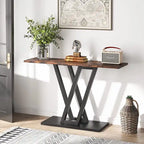 Console Industrielle – Marron Rustique / Blanc Marbre / Gris, Monobloc, Style Entrée & Canapé