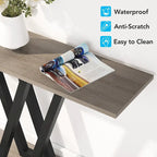 Console Industrielle – Marron Rustique / Blanc Marbre / Gris, Monobloc, Style Entrée & Canapé