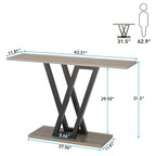 Console Industrielle – Marron Rustique / Blanc Marbre / Gris, Monobloc, Style Entrée & Canapé