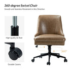 Chaise de bureau pivotante à accoudoirs, en similicuir, dossier mi-hauteur, 1 personne