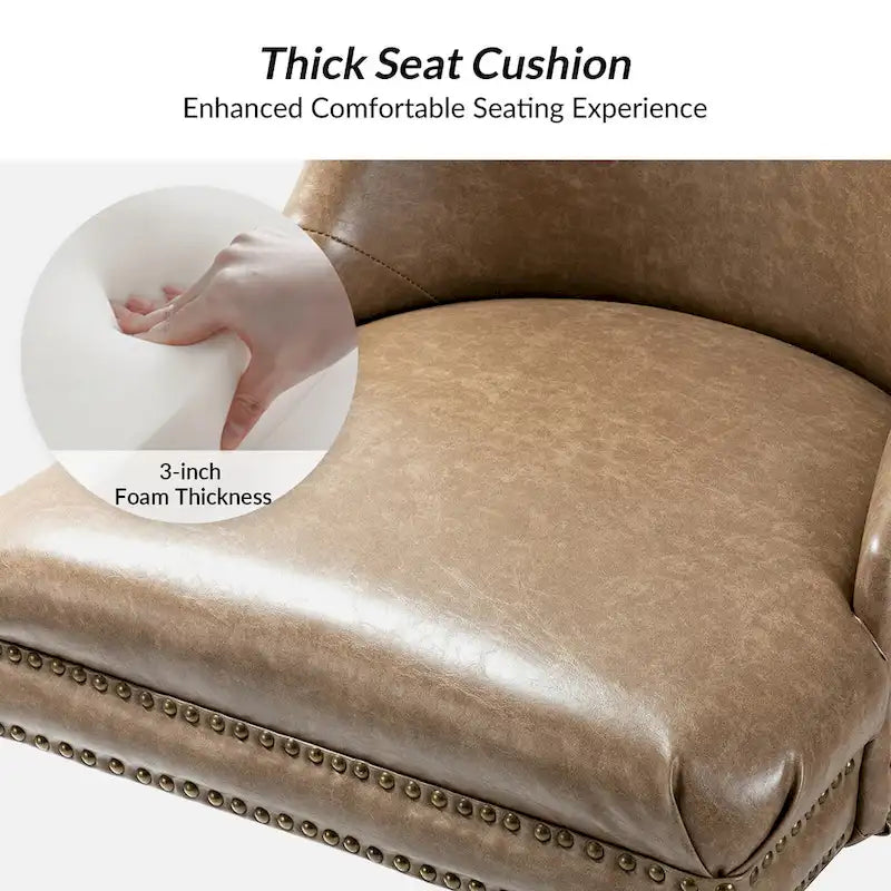 Chaise de bureau pivotante à accoudoirs, en similicuir, dossier mi-hauteur, 1 personne