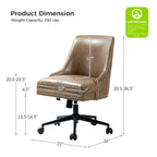 Chaise de bureau pivotante à accoudoirs, en similicuir, dossier mi-hauteur, 1 personne