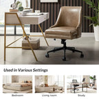 Chaise de bureau pivotante à accoudoirs, en similicuir, dossier mi-hauteur, 1 personne