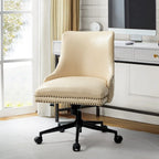 Chaise de bureau pivotante à accoudoirs, en similicuir, dossier mi-hauteur, 1 personne