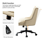 Chaise de bureau pivotante à accoudoirs, en similicuir, dossier mi-hauteur, 1 personne