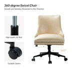 Chaise de bureau pivotante à accoudoirs, en similicuir, dossier mi-hauteur, 1 personne